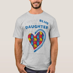 Grab this cute Puzzle I Wear Blue Daughter T-Shirt