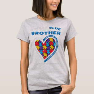 Grab this cute Puzzle I Wear Blue For My Brother T T-Shirt