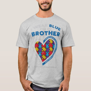 Grab this cute Puzzle I Wear Blue For My Brother T T-Shirt