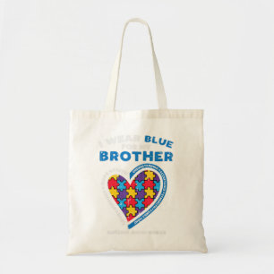 Grab this cute Puzzle I Wear Blue For My Brother T Tote Bag