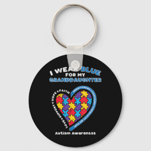 Grab this cute Puzzle Wear Blue For Granddaughter  Key Ring