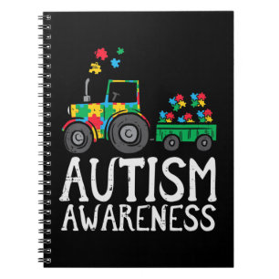 Grab this cute Tractor Autism Awareness T-Shirt fo Notebook