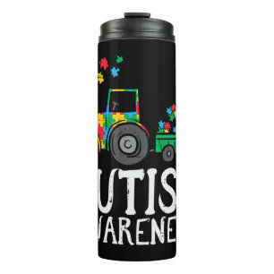Grab this cute Tractor Autism Awareness T-Shirt fo Thermal Tumbler
