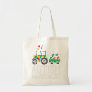 Grab this cute Tractor Autism Awareness T-Shirt fo Tote Bag
