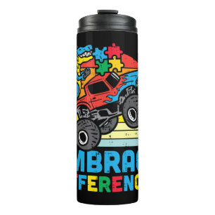 Grab this cute Trex Monster Truck Embrace Differen Thermal Tumbler
