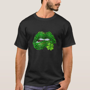 Grab This Funny Green Lips Leopard Print Tongue Ou T-Shirt