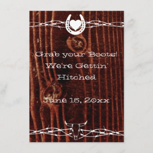 Grab your Boots Country Western Wedding Invitation