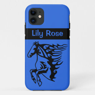 Grabber Blue Pony Horse Stallion Steed Line Art iPhone 11 Case