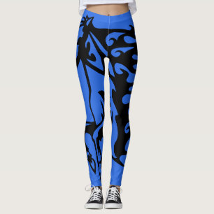 Grabber Blue Pony Horse Stallion Steed Line Art Leggings