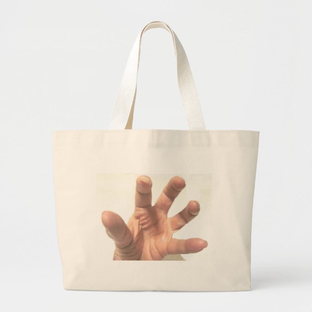 Grabbing Hand Large Tote Bag (Front)