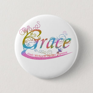 Grace 6 Cm Round Badge