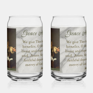 Grace After Meals Prayer Can Glass
