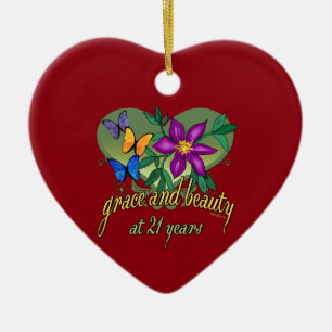 Grace and Beauty at 21 Ceramic Ornament