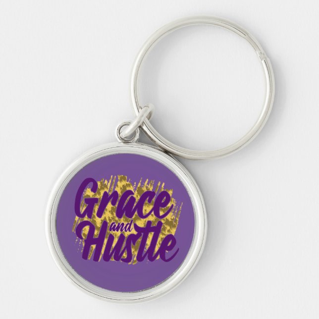Grace and Hustle  Key Ring (Front)