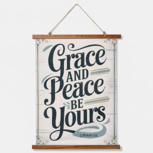 Grace and Peace Be Yours Vintage Christian Wall Hanging Tapestry