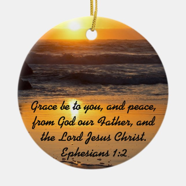 Grace and Peace to You Bible Verse Ornament (Front)