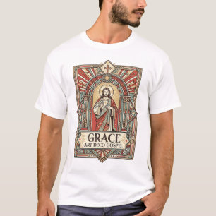 Grace Art Deco Gospel Jesus Art Deco Christian Fai T-Shirt