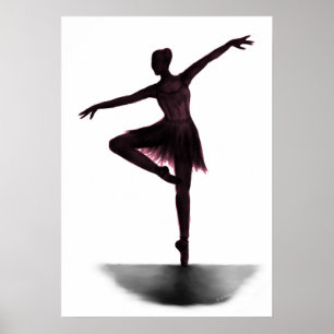 "Grace" ballerina poster - pink