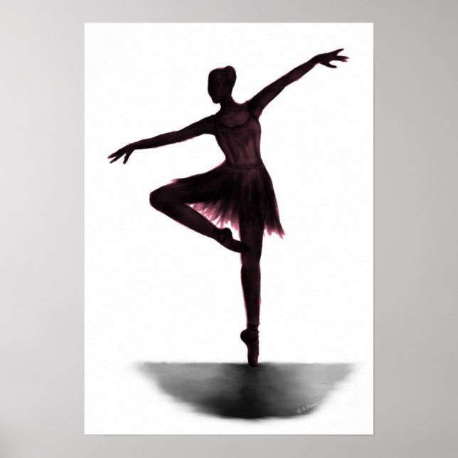 "Grace" ballerina poster - pink (Front)