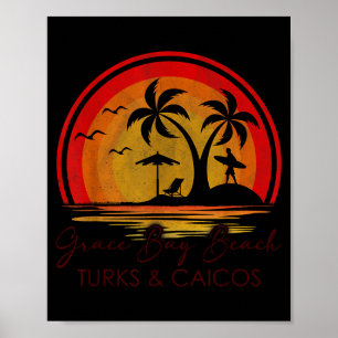 Grace Bay Beach Turks Caicos Summer Vacation Poster
