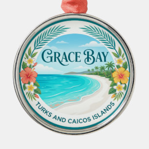 Grace Bay Turks and Caicos Islands Metal Ornament