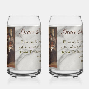 Grace Before Meals Prayer Can Glass
