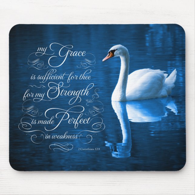 Grace Bible Verse Mute Swan Mousepad (Front)