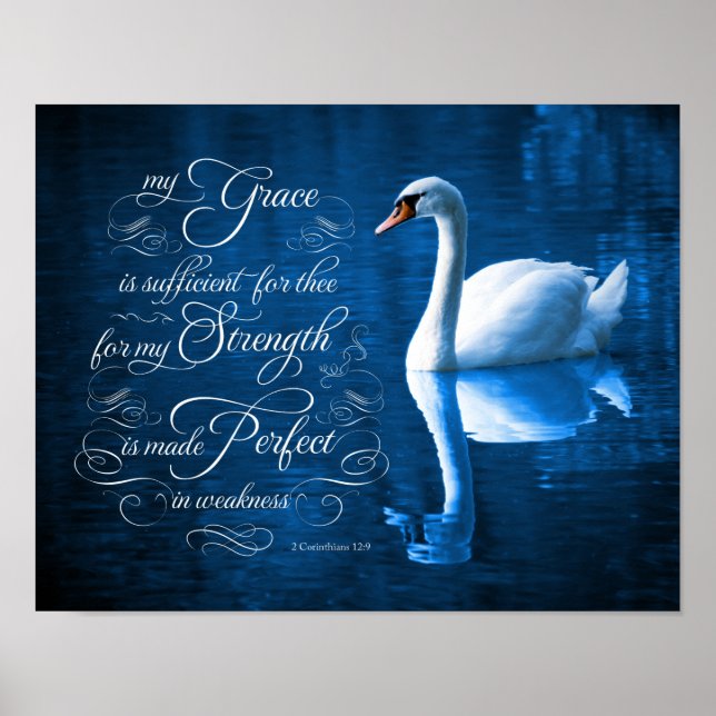 Grace Bible Verse Mute Swan Poster (Front)