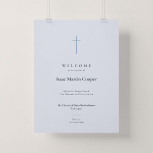 Grace Blue Cross Baptism Church Welcome Poster