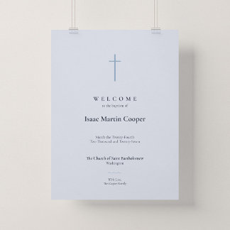 Grace Blue Cross Baptism Church Welcome Poster
