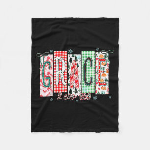 Grace Christmas Santa Coquette Bow Women Girls Fleece Blanket