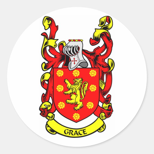 GRACE Coat of Arms Classic Round Sticker (Front)