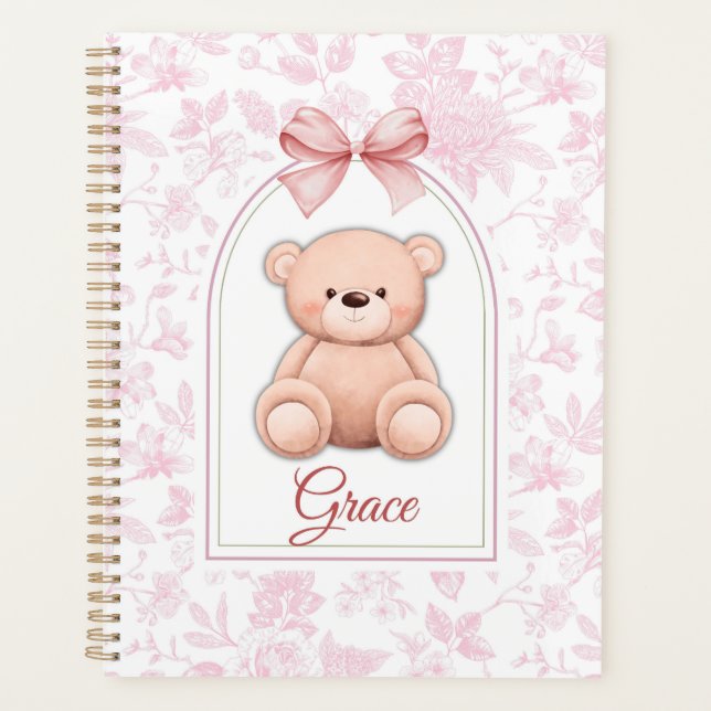 Grace | Custom Pink Teddy Bear Nursery Design  Planner (Front)