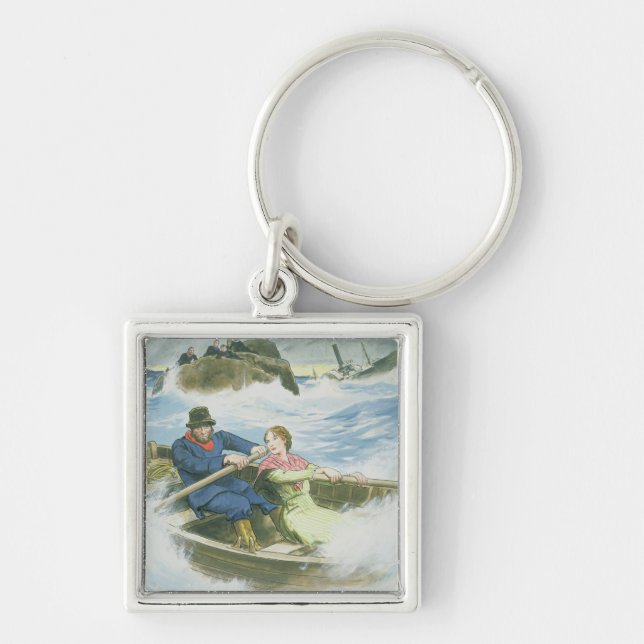 Grace Darling (1815-41) and her father rescuing su Key Ring (Front)