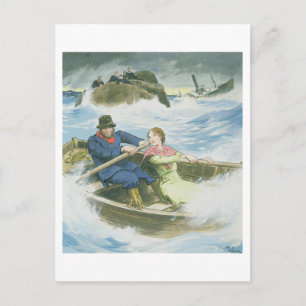 Grace Darling (1815-41) and her father rescuing su Postcard