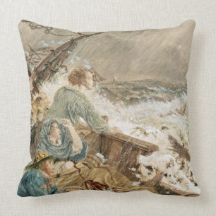 Grace Darling and her father saving the shipwrecke Cushion