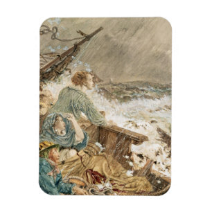 Grace Darling and her father saving the shipwrecke Magnet