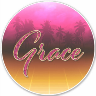 Grace First Name golden pink sticker sticker