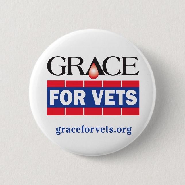 Grace For Vets 6 Cm Round Badge (Front)