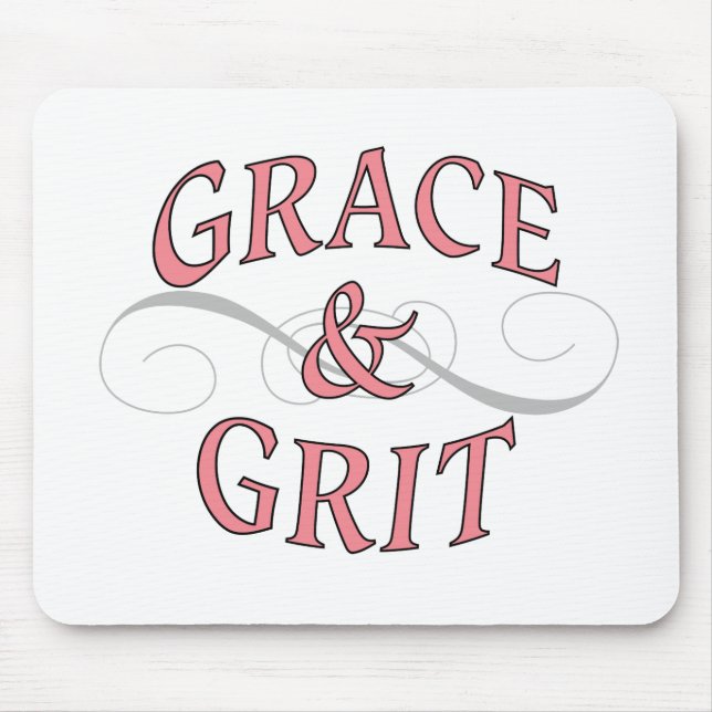 Grace & Grit in Pink and Gray Mouse Pad (Front)