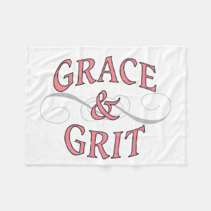 Grace & Grit Words in Pink & Grey Fleece Blanket