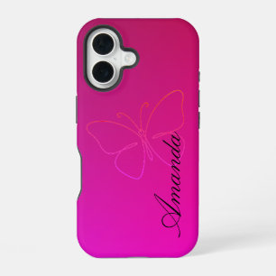 Grace in a Line: Butterfly Silhouette iPhone 16 Case