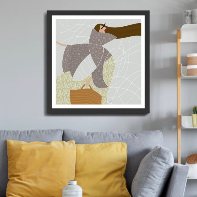 Grace in Chaotic Currents fashion illustration Poster (Creator Uploaded)