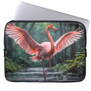 Grace in Flight: The Pink Flamingos Riverdance Laptop Sleeve