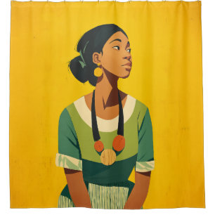 Grace in Green and Gold Shower Curtain