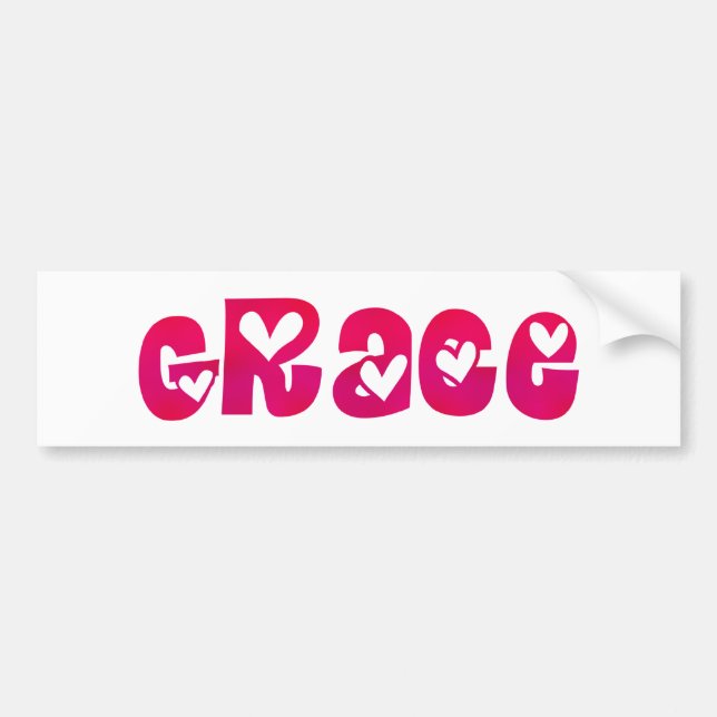 Grace in Hearts Bumper Sticker (Front)