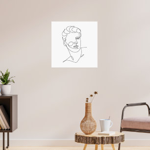 Grace in Line – Minimalist Male Portrait Poster