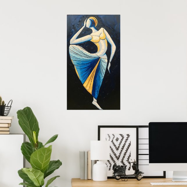 Grace in Motion: A Modern Muse in Tradition Poster (Home Office)
