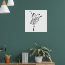 Grace in Motion – Ballerina Line Art