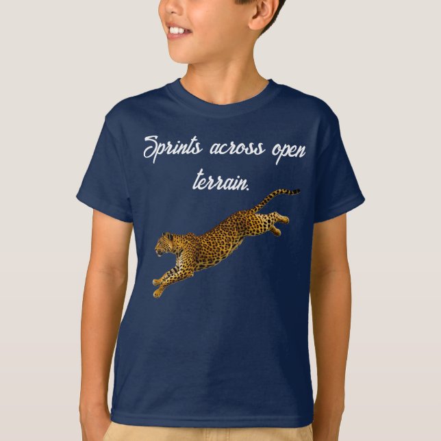 Grace in Motion: The Running Leopard T-Shirt (Front)